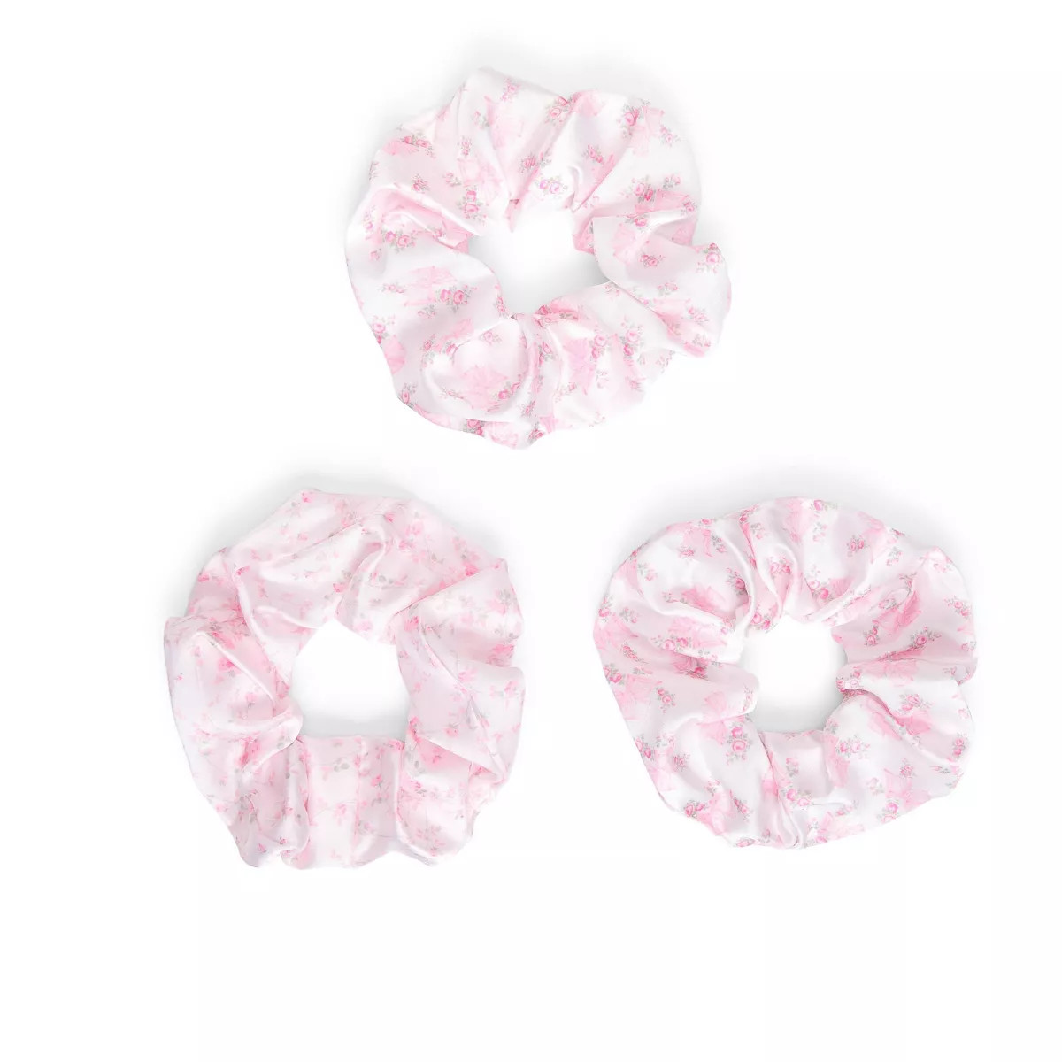 Goody x LoveShackFancy Large Satin Scrunchies - Rosa Beaux and English Ivy - 3ct - Pink | Target