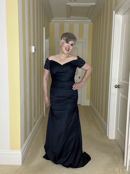 ***Share this with your friend who has a black tie event coming up or a black tie wedding 💒!  As a recent mother of the groom I tried on LOTS of dresses!  This @lafemme_gown has such a flattering cut and neckline!  The portrait neckline arms cover much of the “middle age arm issue”.  AND the bodice has soft, flexible boning in it which REALLY HELP to redefine the middle age waistline in a comfortable and flattering way.  I’m NOT KIDDING!  Try this dress 👗 on and be AMAZED!  You will love it.  It runs a bit big. I’m 5’4” and wearing a size 8.  I CAN’T WAIT to wear this to an upcoming event!  
-Shop
1. 👗Text me “links please” and I’ll DM them right to you!  OR
2. 👗Click on the link in my stories.
3. 👗Go to my Profile and click on the link in my Linktree to LTK to shop there
#motherofthegroom 
#motherofthebride #blacktiewedding #blacktiedress #blacktie #lafemme 

#LTKparties #LTKwedding #LTKHoliday