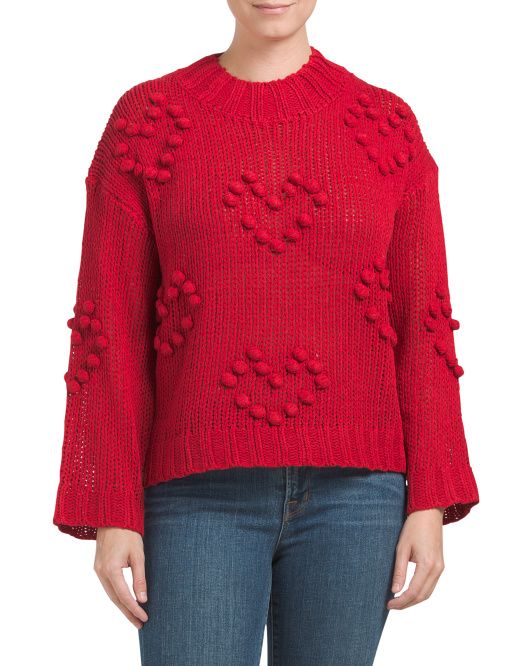 Pom Pom Heart Detailed Sweater | TJ Maxx