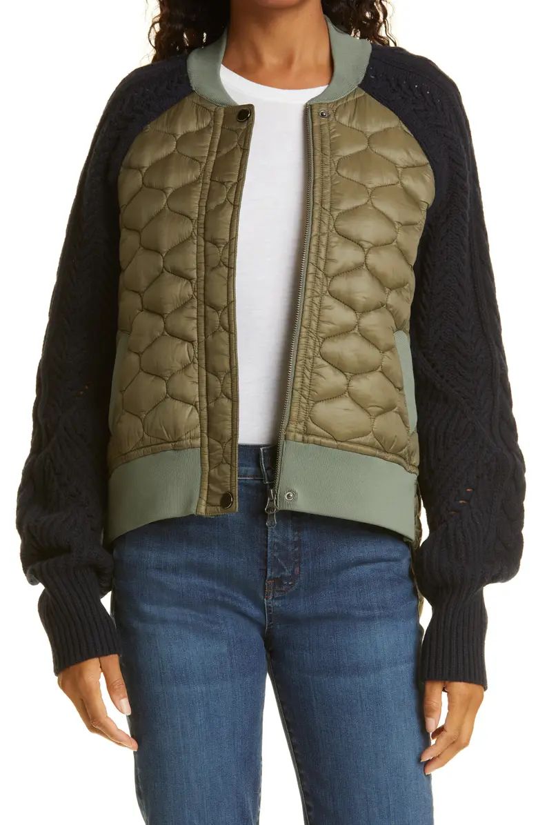 Marjeti Mixed Media Bomber Jacket | Nordstrom