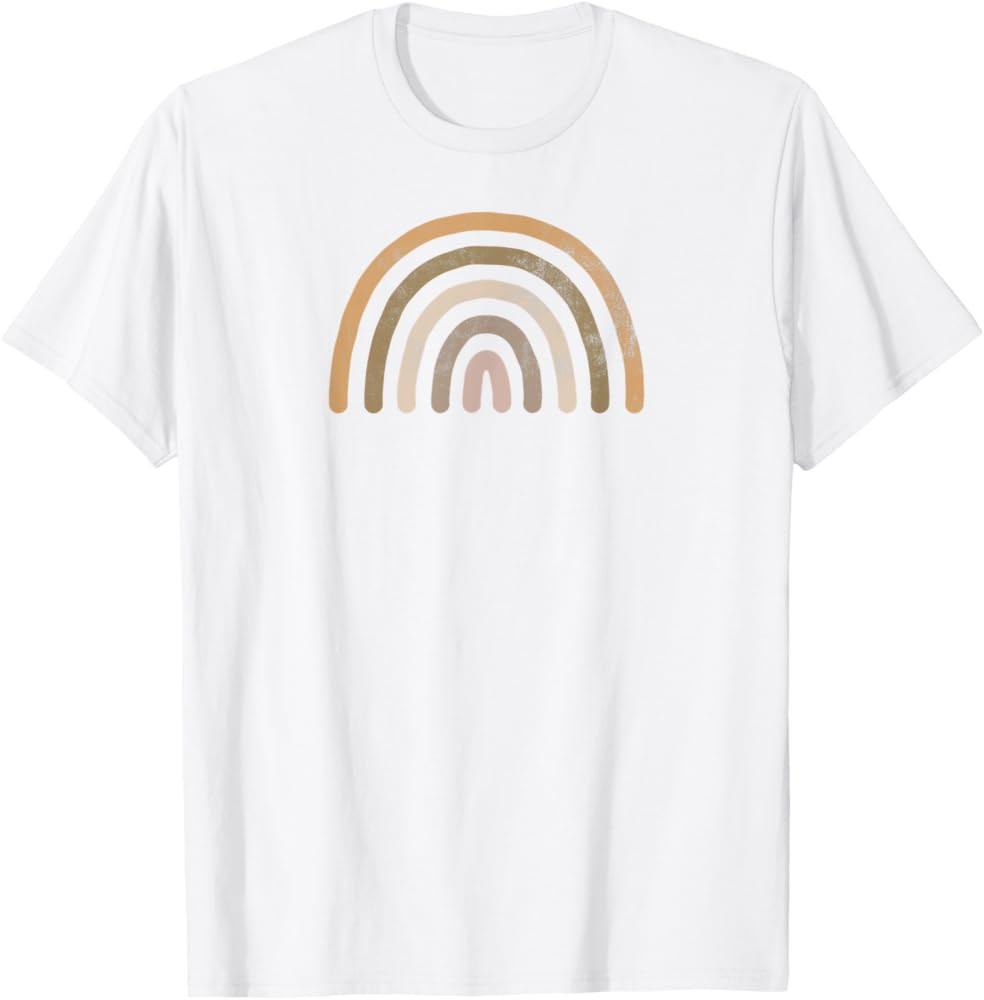 Neutral Bohemian Style Rainbow With Muted Color Arches T-Shirt | Amazon (US)