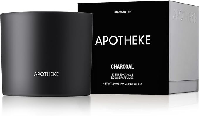 Apotheke 3-Wick Scented Candles for Home, Charcoal - 26 oz Soy Wax Jar Candle Gift for Women - Lo... | Amazon (US)