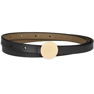 INSPIRE CHIC Women's Faux Leather Skinny Round Metal Buckle Waist Belts Black For waist 69-95cm/27-37" | Target