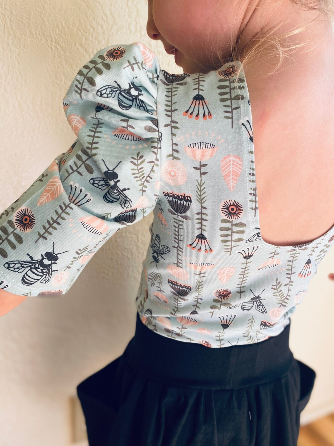 Girls Puff Sleeve Leotard Bee Bodysuit Bballerina Girls - Etsy | Etsy (US)