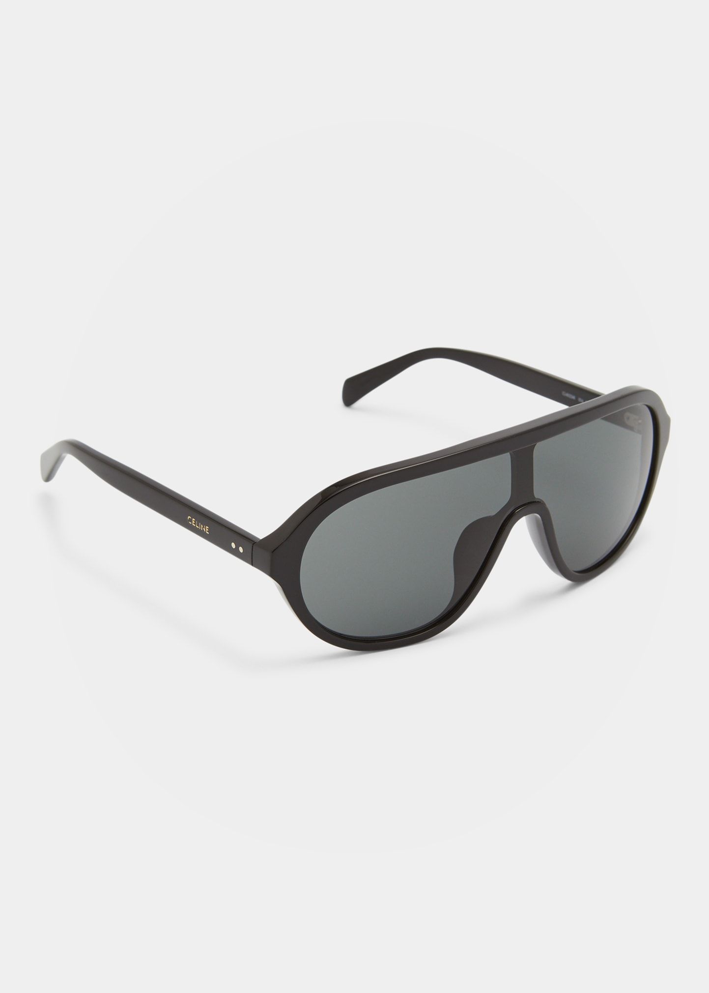 Men's Temple Logo Acetate Shield Sunglasses | Bergdorf Goodman