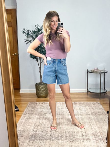 Abercrombie shorts are currently 25% off! This is the Dad short and at first I wasn’t sure I would like the length but I actually love these. Wearing size 26.

#LTKSeasonal