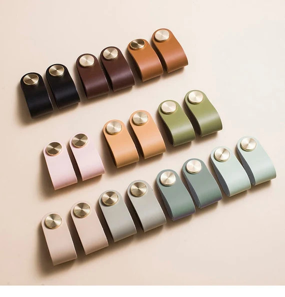 Leather Drawer Pulls/ship From U.S Drawer Knobs/cabinet | Etsy | Etsy (US)