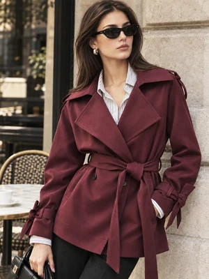 Belted Double‑Breasted Trench Coat | Commense
