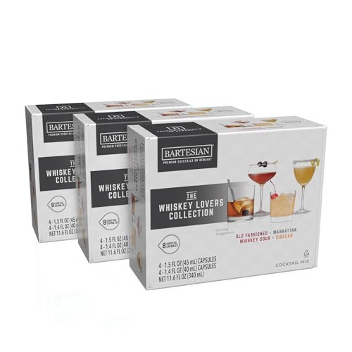 Bartesian 24-Pack Whiskey Lovers Mixer Capsules for Cocktail Machine – Home Bar Mixology Cocktails Mix Pod Capsule Set To Use With the Bartesian Cocktail Drink Maker Machine | Amazon (US)