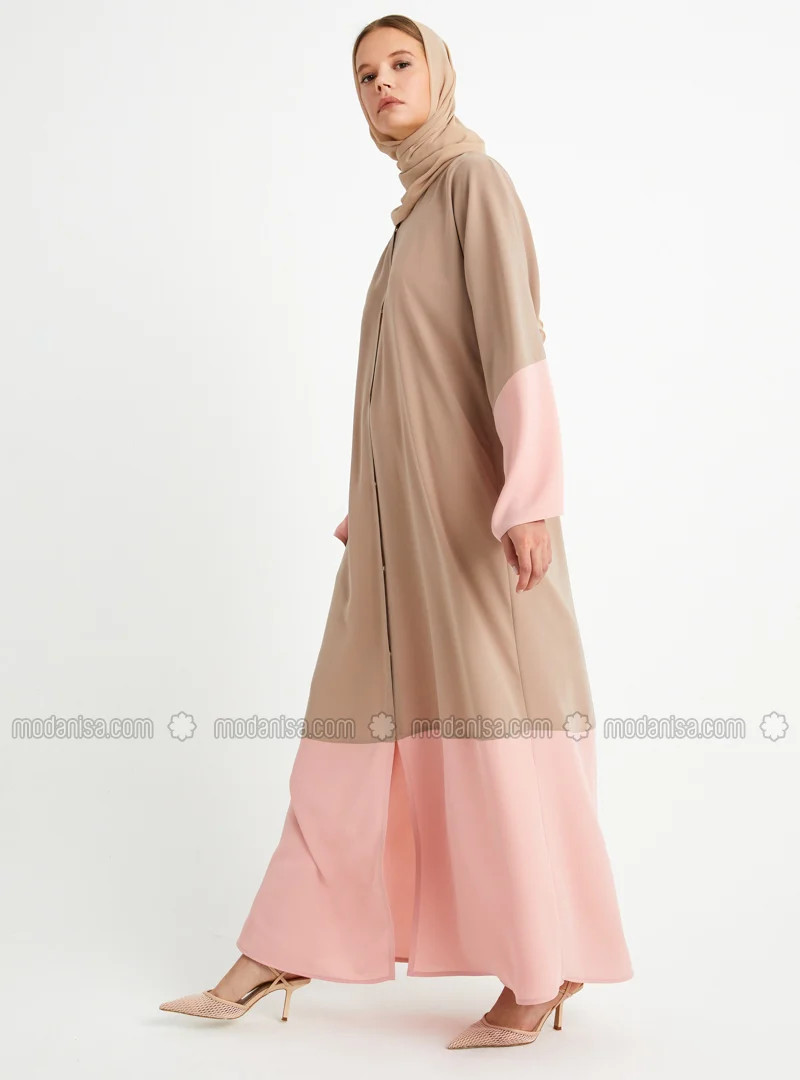 Beige - Unlined - Crew neck - Abaya | Modanisa (US)