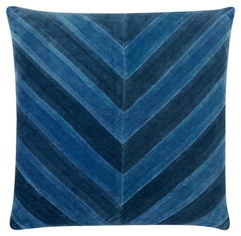 Ryan 22x22 Velvet Pillow, Blue | One Kings Lane