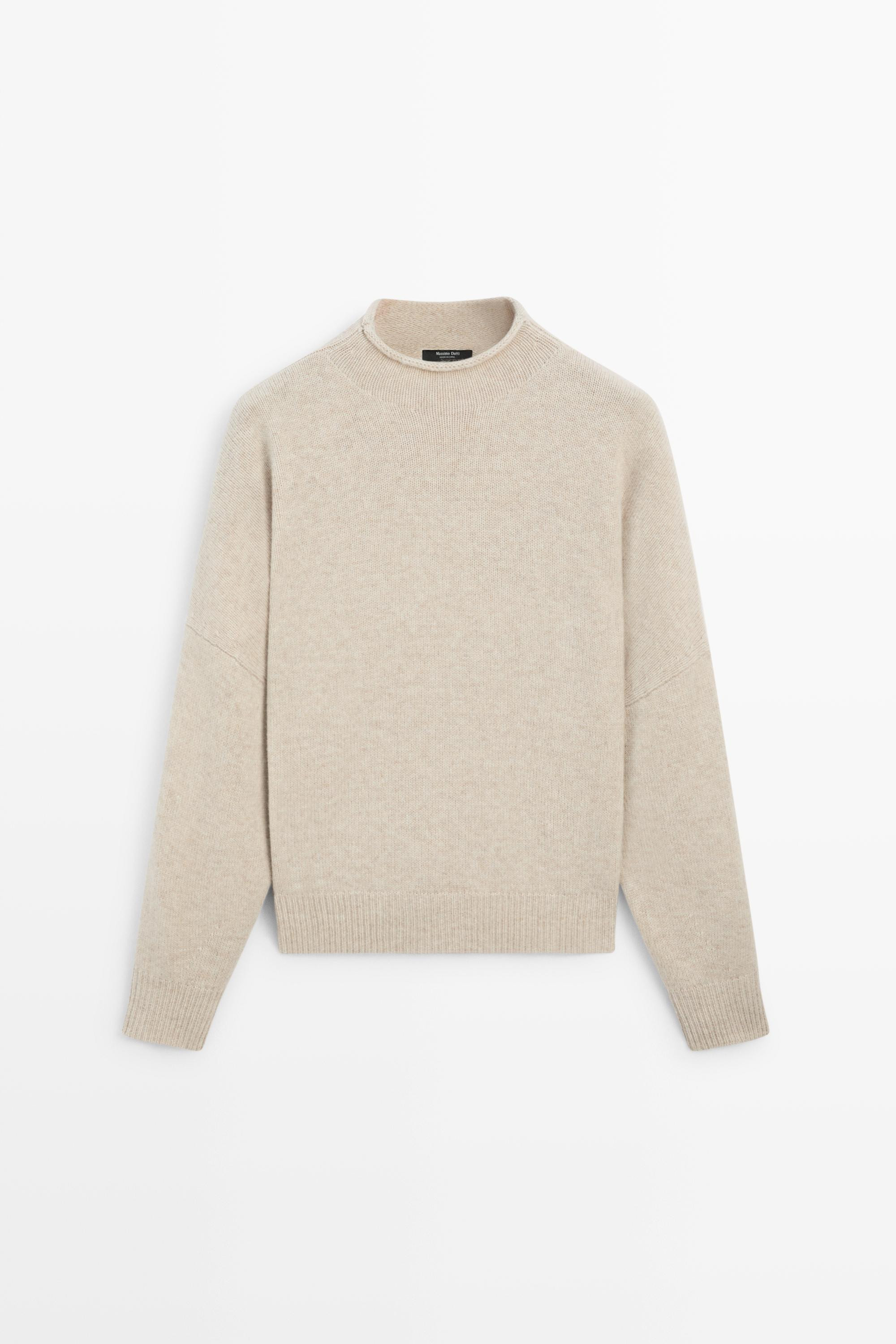 100% wool oversize knit sweater | Massimo Dutti US