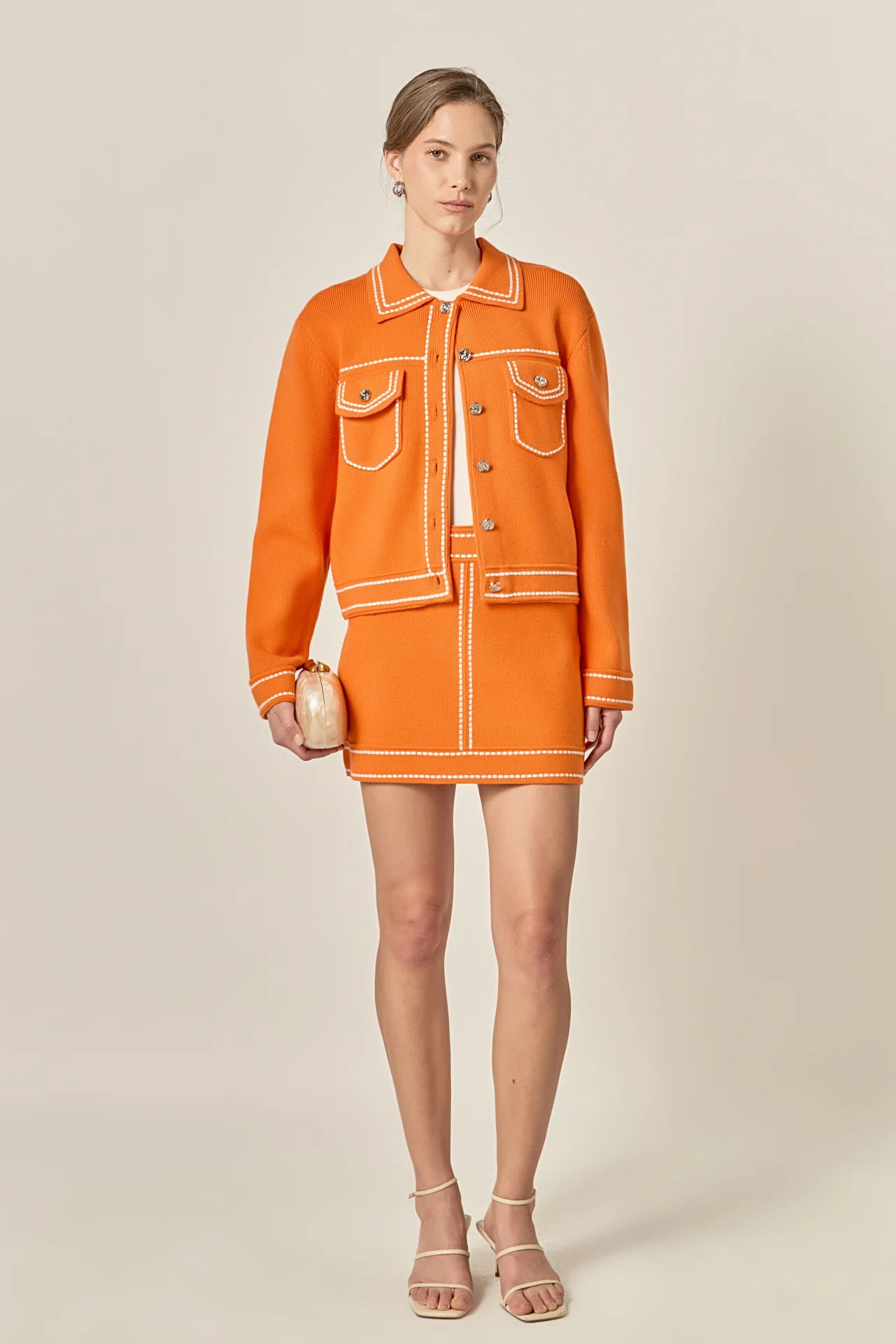 Denim-Look Knit Cardigan | English Factory