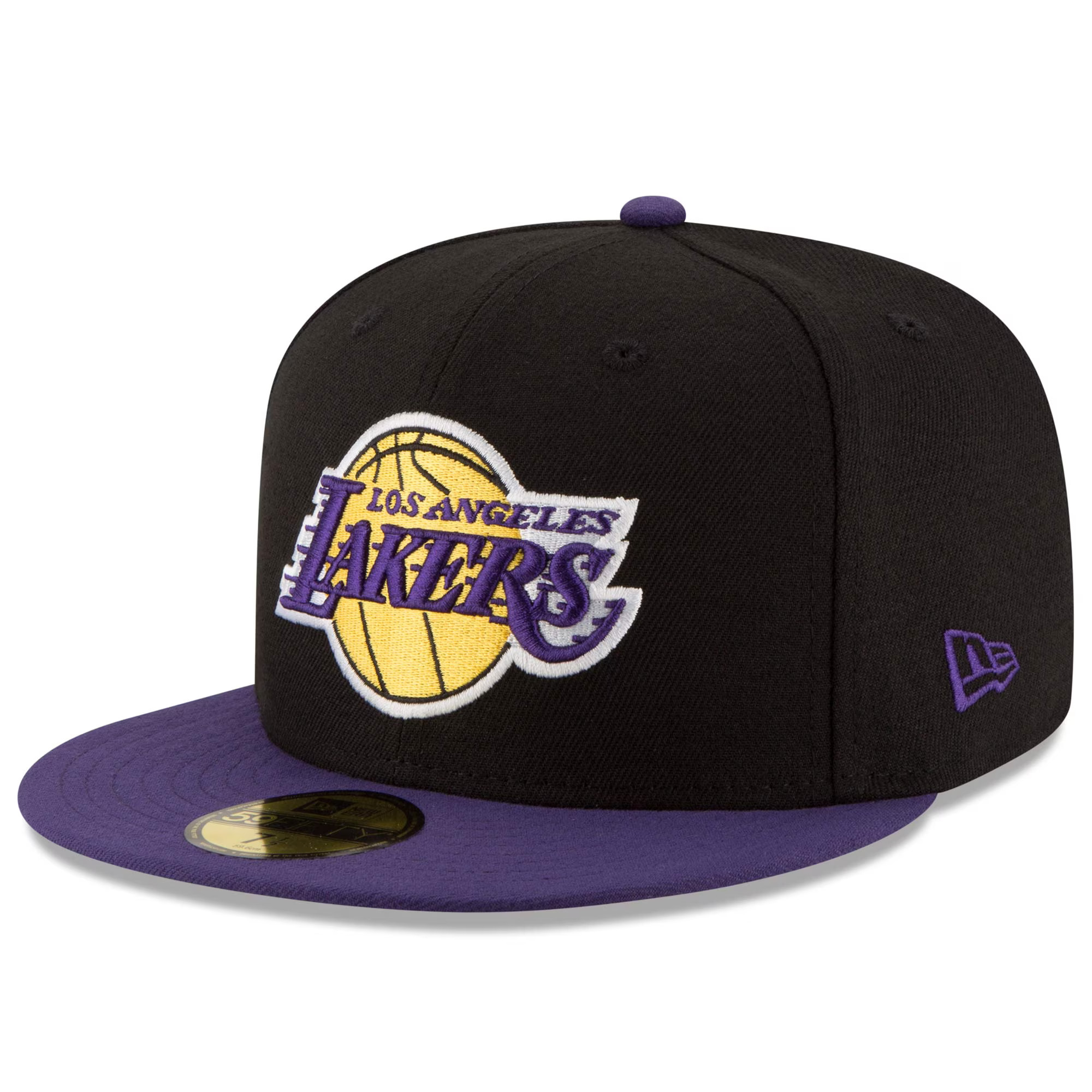 Men's Los Angeles Lakers New Era Black/Purple Official Team Color 2Tone 59FIFTY Fitted Hat | NBA store
