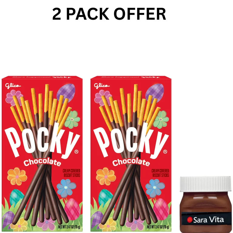 Glico Pocky Easter Chocolate Cream Covered Biscuit Sticks, 2.47 oz Box | Walmart (US)