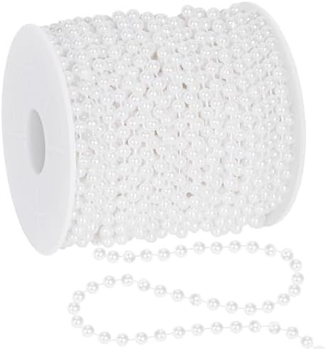 100 Feet White Christmas Tree Garland, Artificial Beads Strands Chain, Christmas Tree Decorations... | Amazon (US)