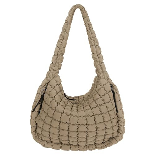 Juoxeepy Quilted Tote Bag Large Quilted Carryall Puffer Shoulder Bag Lightweight Quilted Padding Hobo Bag Quilted Bag | Amazon (US)