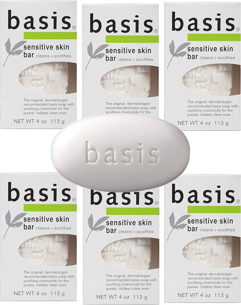 Basis Sensitive Skin Bar Soap - Cleans and Soothes with Chamomile and Aloe Vera, Use as Body Wash... | Amazon (US)