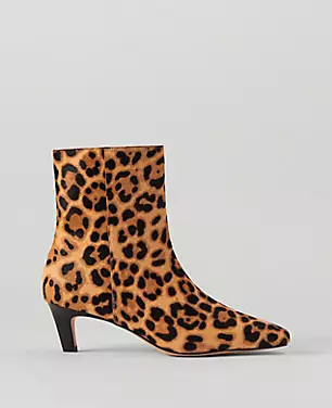 Animal Print Haircalf Skinny Heel Bootie | Ann Taylor (US)