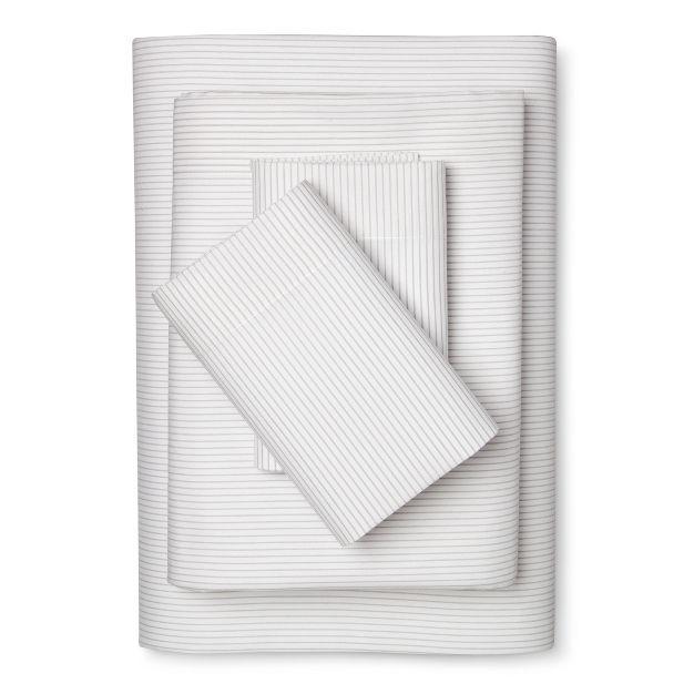 Queen Striped Microfiber Sheet Set Gray - Room Essentials&#8482; | Target