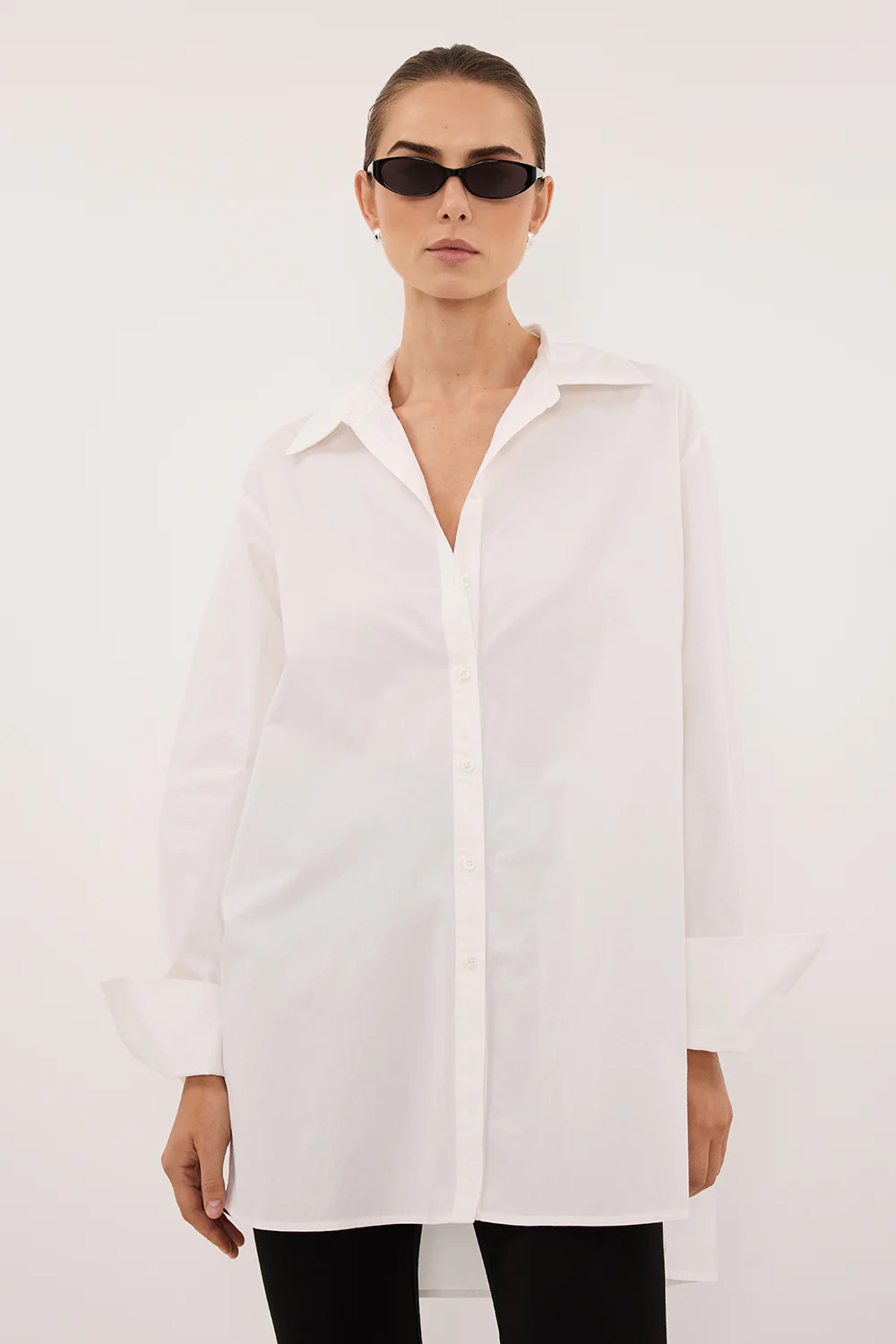 RAE WHITE LIGHT WEIGHT POPLIN SHIRT | DISSH