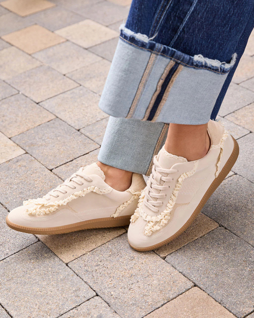 Winslet Lace And Pearl Charm Sneakers | VICI