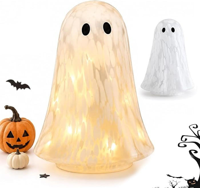 Light Up Confetti Ghosts, Halloween Lamp Lighted Vintage Patchwork Ghost, Warm Led Glowing Center... | Amazon (US)