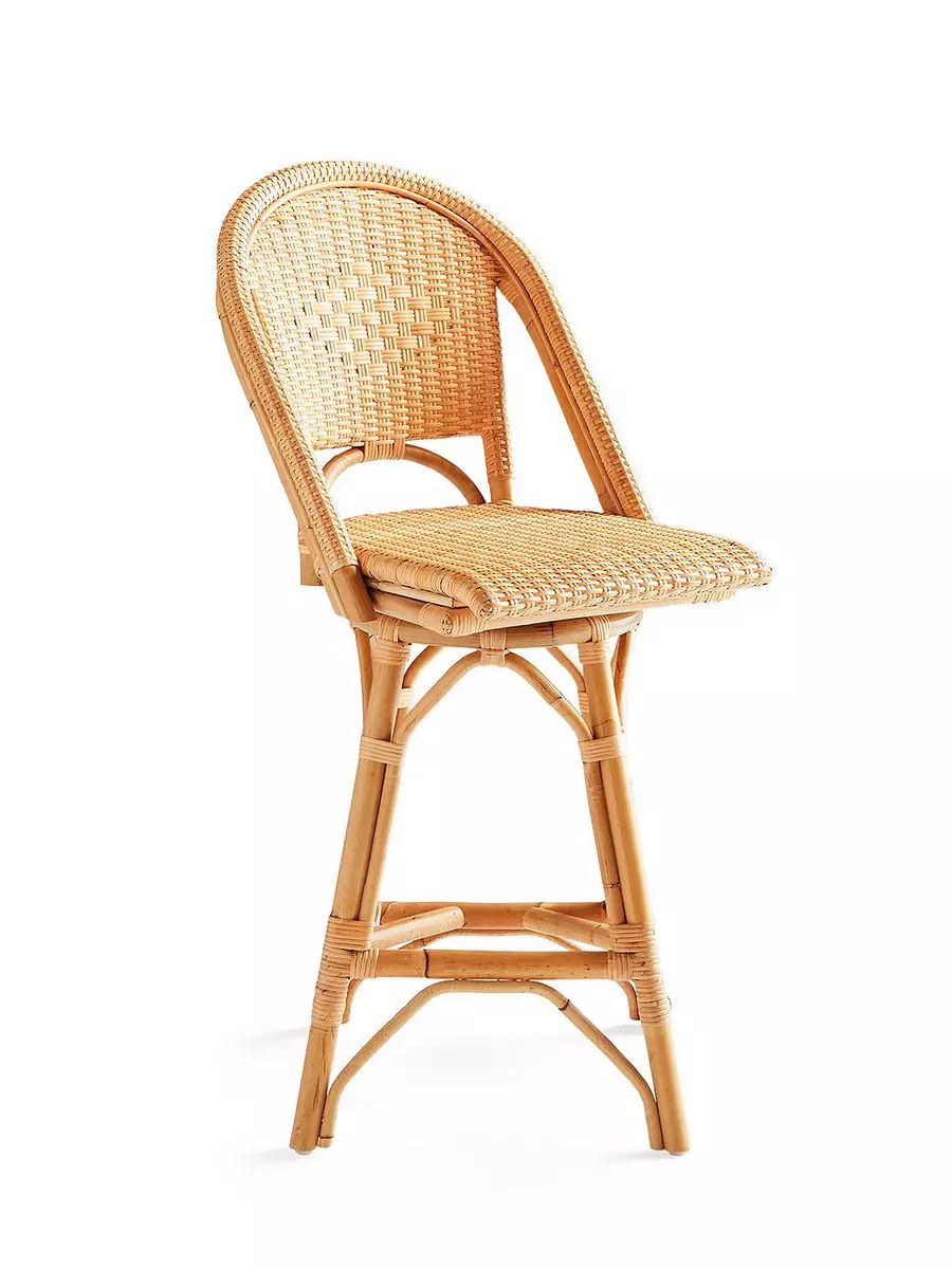 Sunwashed Riviera Rattan Counter Stool | Serena and Lily