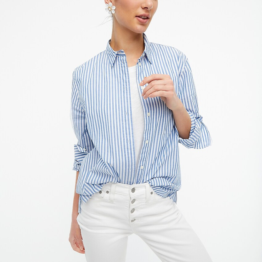 Factory: High-low Relaxed Button-up Top For Women | J.Crew Factory
