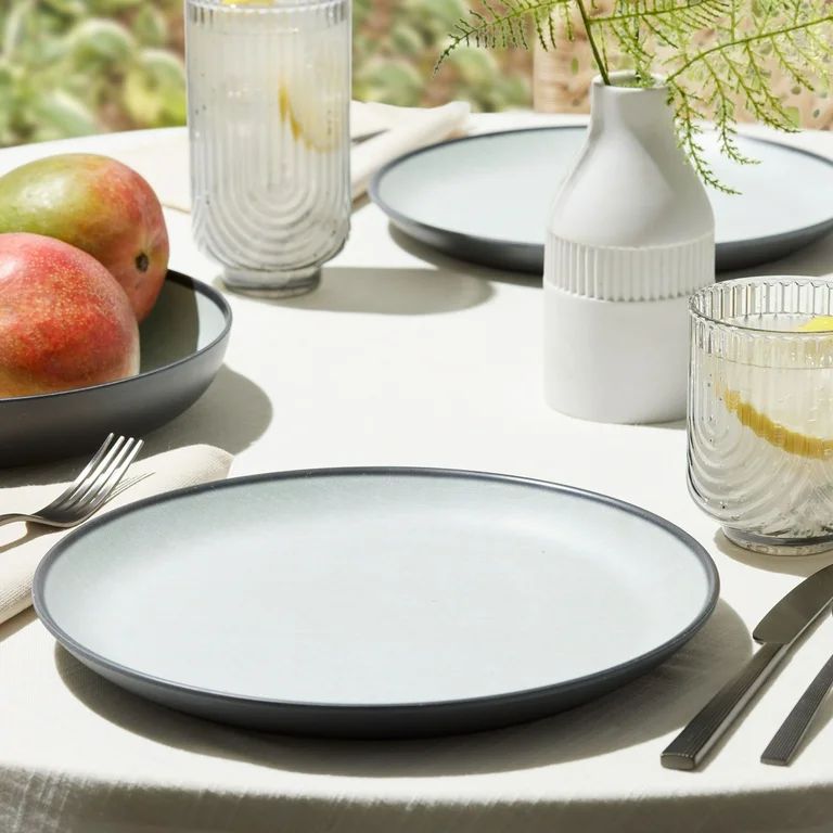 Better Homes & Garden 12-Pack Bamboo Melamine Dinnerware Set, Botanical and Linen Print | Walmart (US)