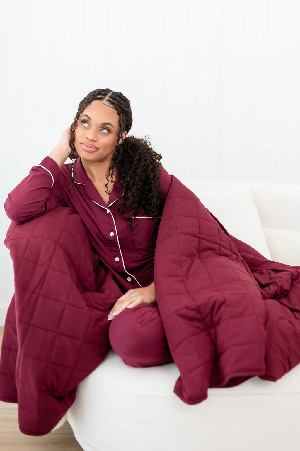Adult Quilted Blanket in Burgundy 2.5 | Kyte Baby