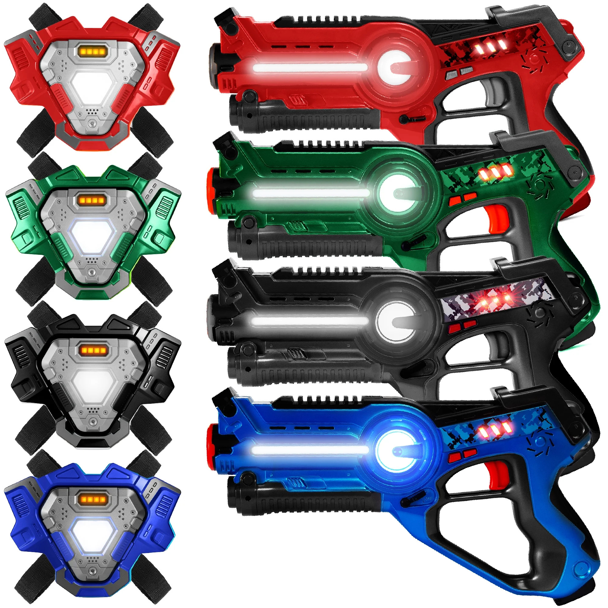 Best Choice Products Set of 4 Infrared Laser Tag Guns & Vest Set for Kids & Adults - Red/Blue/Bla... | Walmart (US)