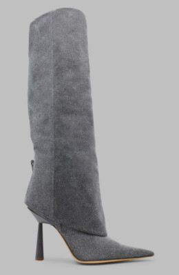 New In Box Gia Borghini Rosie 31 Denim Anthracite / Grey Tall Boots Sz 37 | eBay US