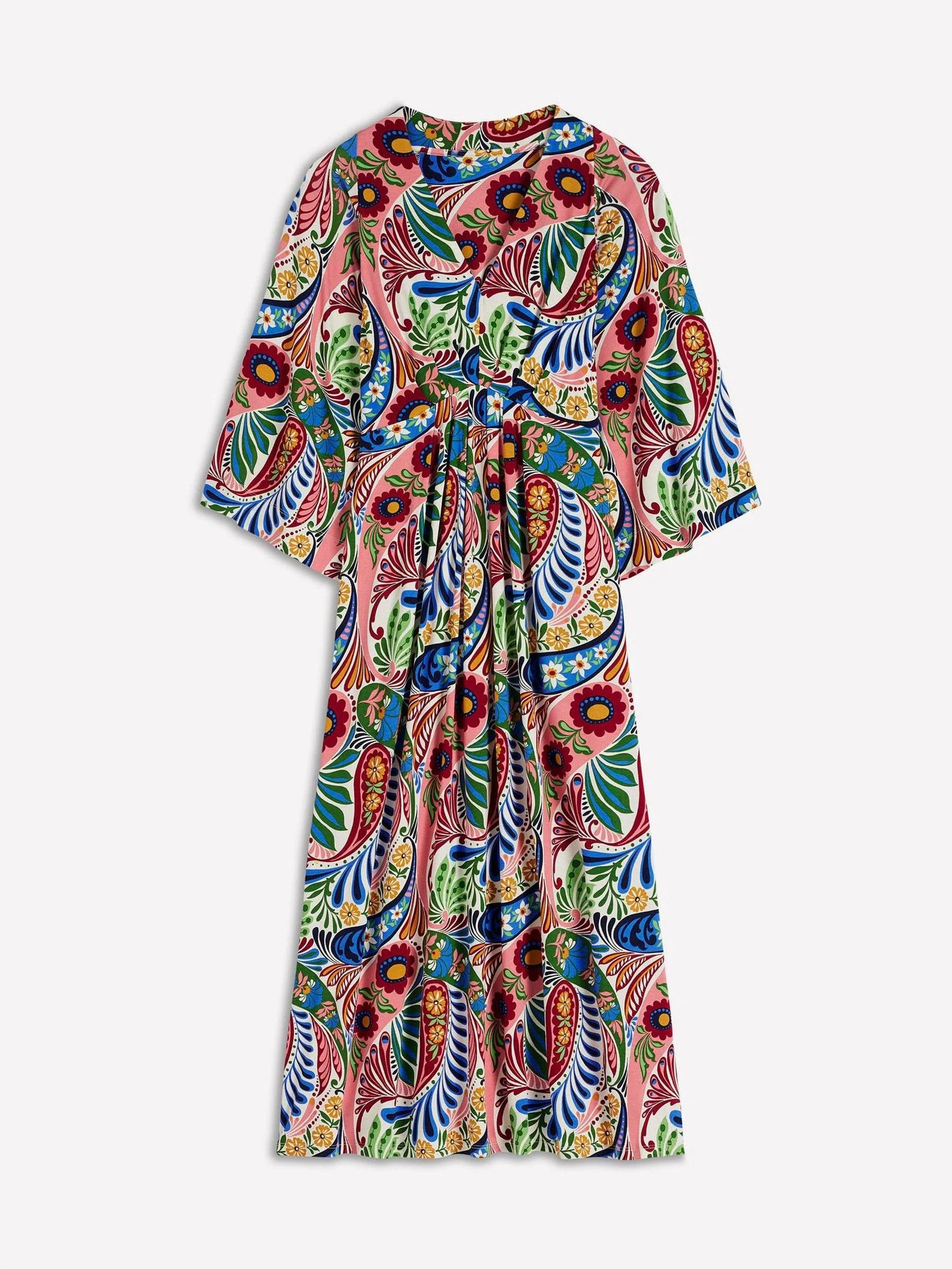 Boden Boden Multi Enchanted Paisley Nell Kimono Midi Jersey Dress | Next US