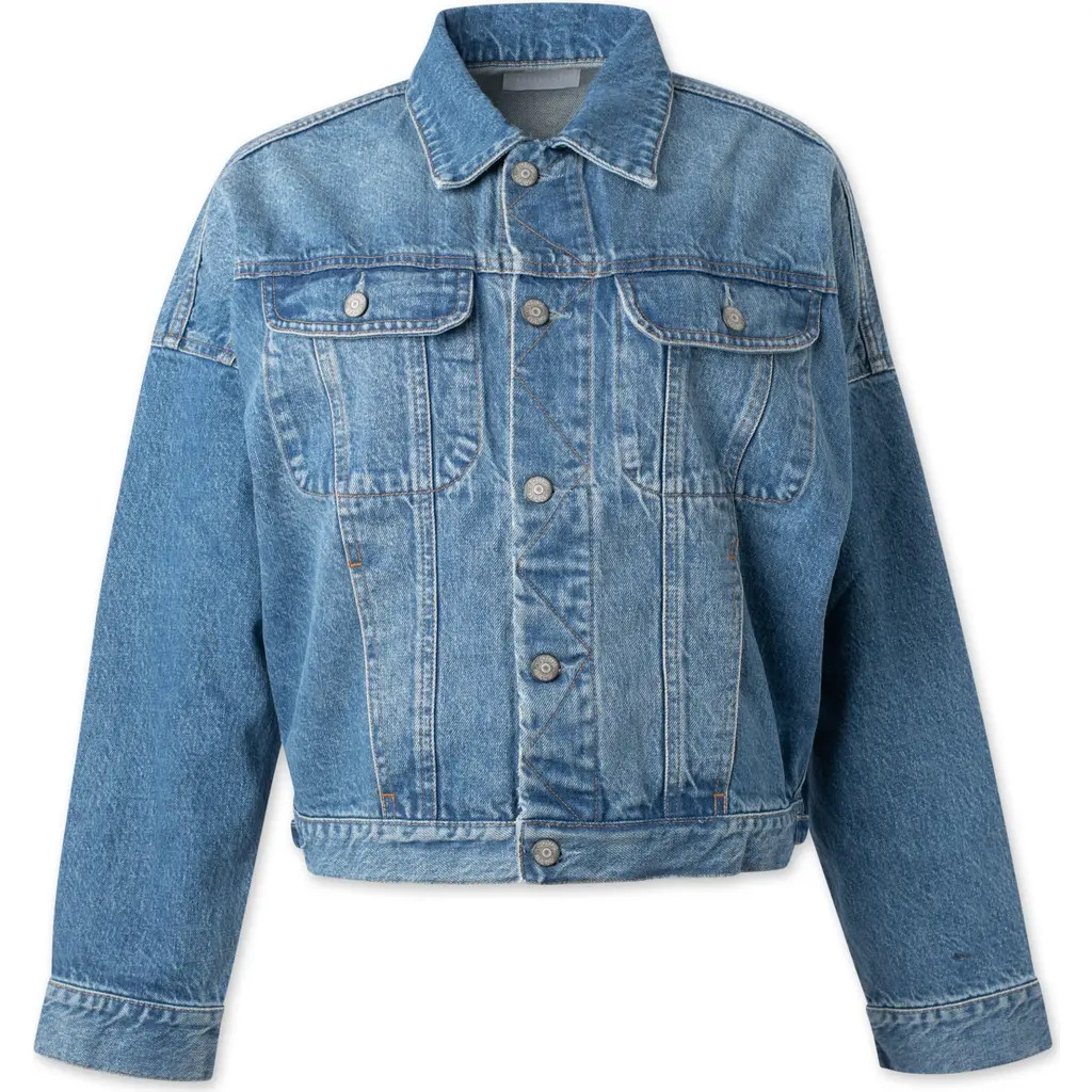 Boyish The Ryder Retro Oversized Denim Jacket in Risky Business at Nordstrom, Size Medium | Nordstrom