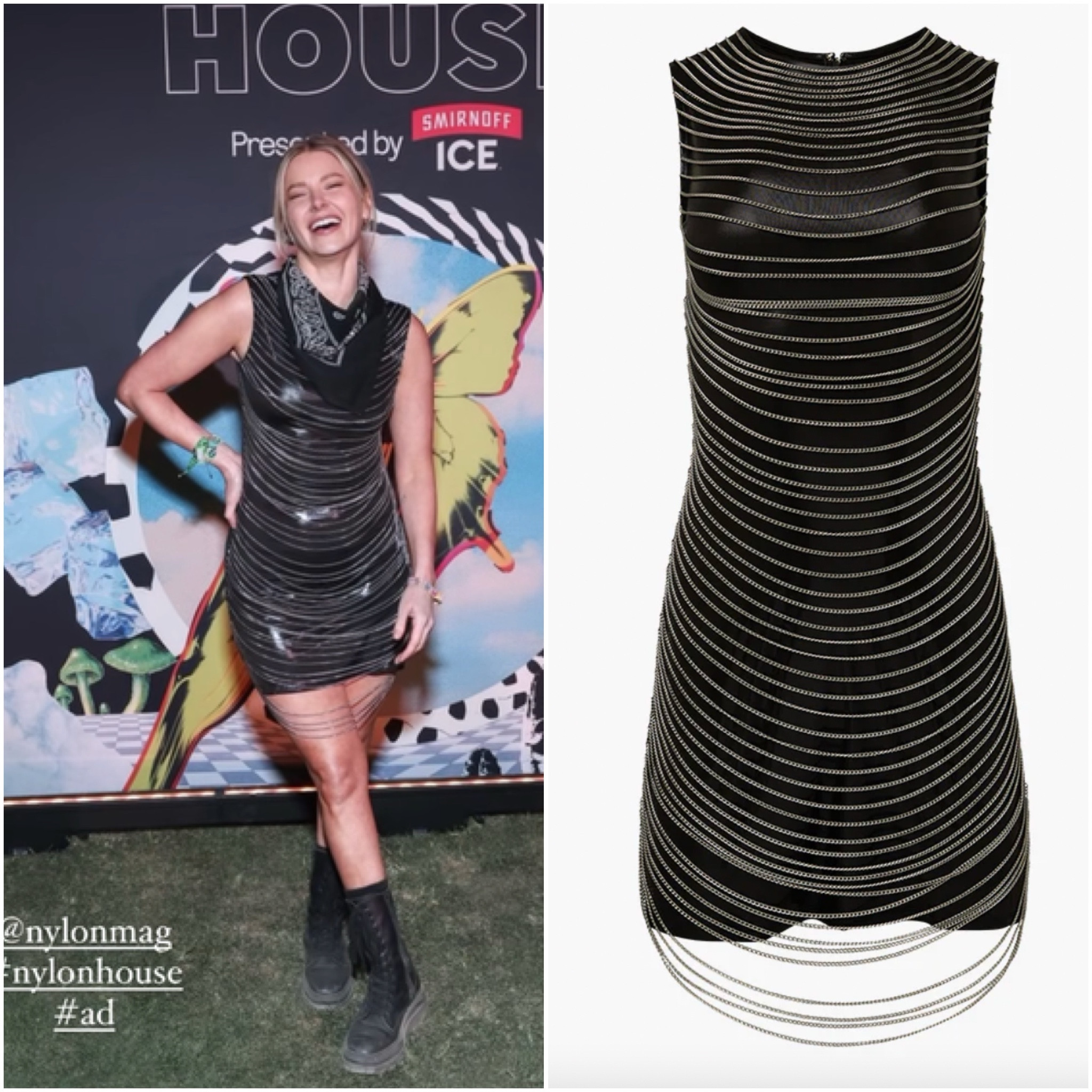 Ariana Madix’s Black Draped Chain Dress 📸 = @arianamadix
