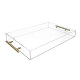 Isaac Jacobs Clear Acrylic Tray with Handle (11x17, Clear with Gold Handle) | Amazon (US)