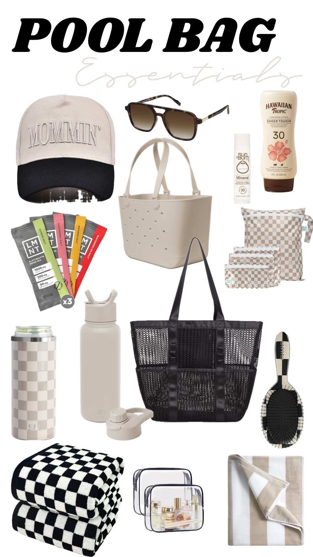 Pool bag essentials
Summer, beach bag, hat, purse, summer time, summer trends, sunscreen, beach towel

#LTKFamily #LTKSwim #LTKSeasonal