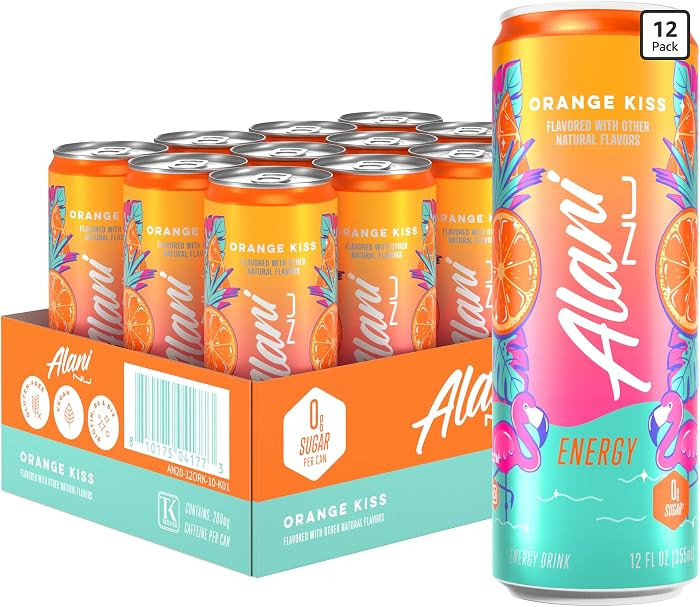 Alani Nu Orange Kiss Sugar Free Energy Drink (Pack of 12) | Amazon (US)