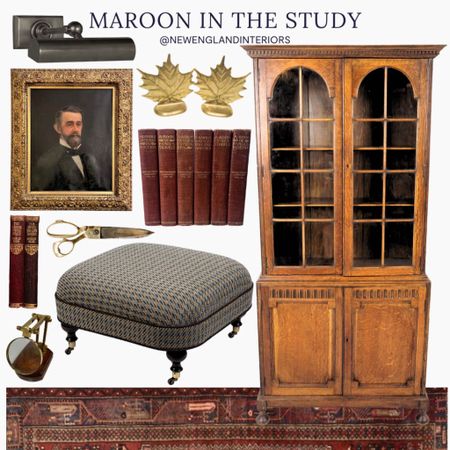 New England Interiors • Maroon In The Study • Lighting, Books, Bookends, Ottoman, Cabinet, Decor, Rug, Portrait Wall Art. 🍁📕

TO SHOP: Click the link in bio or copy and paste this link in your web browser 



#LTKhome #LTKSeasonal #LTKGiftGuide