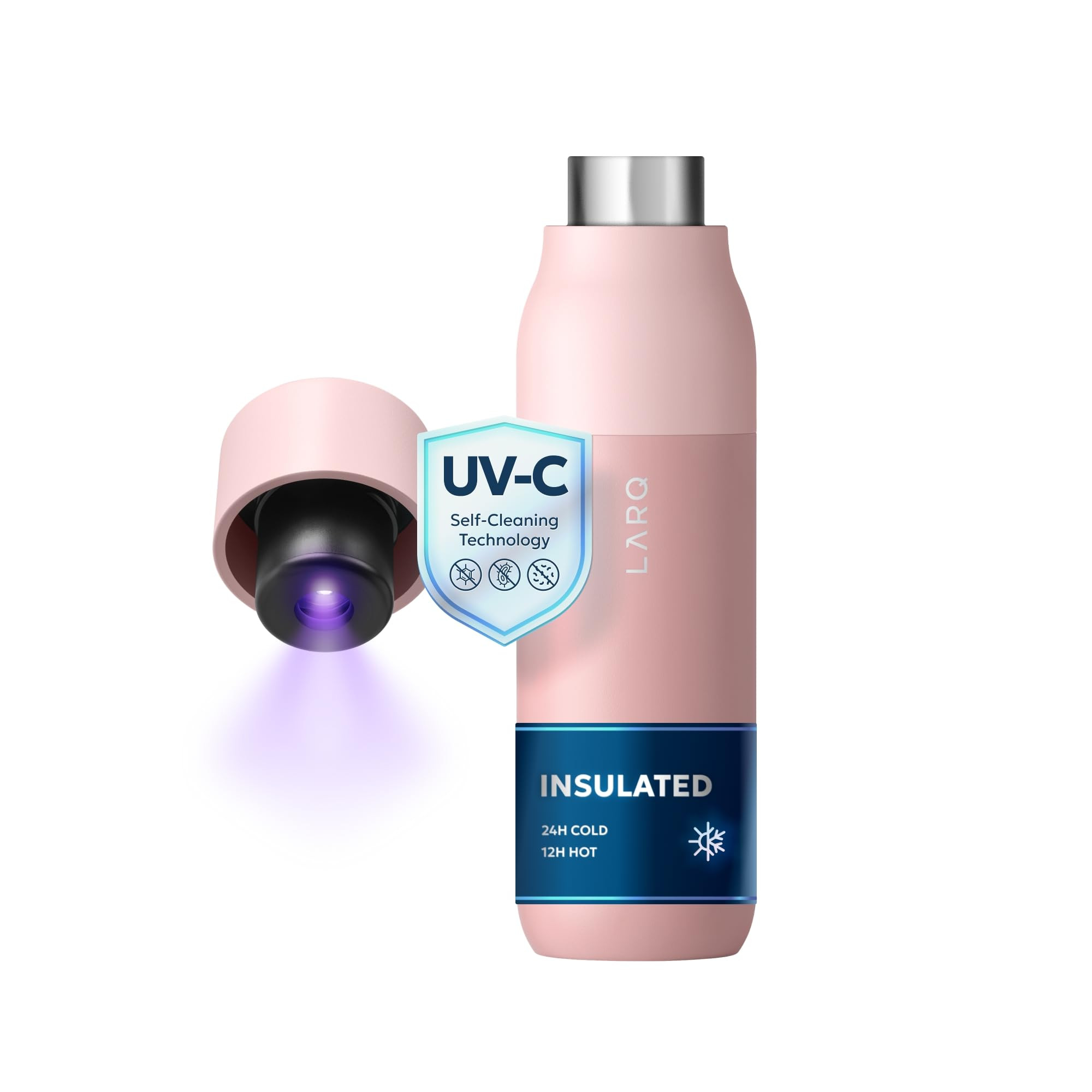 LARQ Bottle PureVis 17 oz - Self-Cleaning and Insulated Stainless Steel Water Bottle with UV Wate... | Amazon (US)