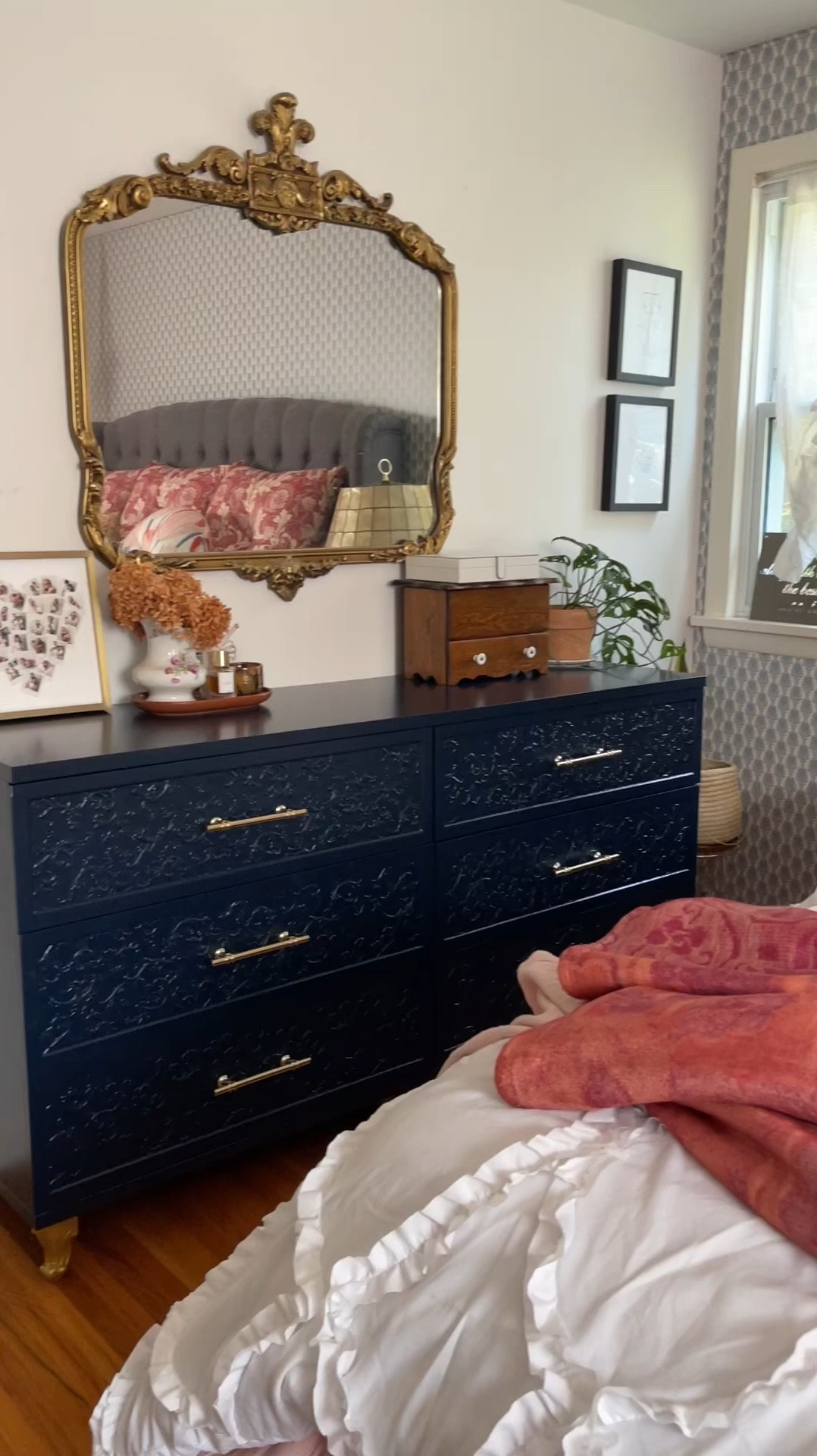 This dresser from Hernest is so perfect in our bedroom! I love the drawer front detail, the gold hardware, & the color. Comes in green & white too. It’s a good size too

#LTKHome #LTKFindsUnder100 #LTKStyleTip