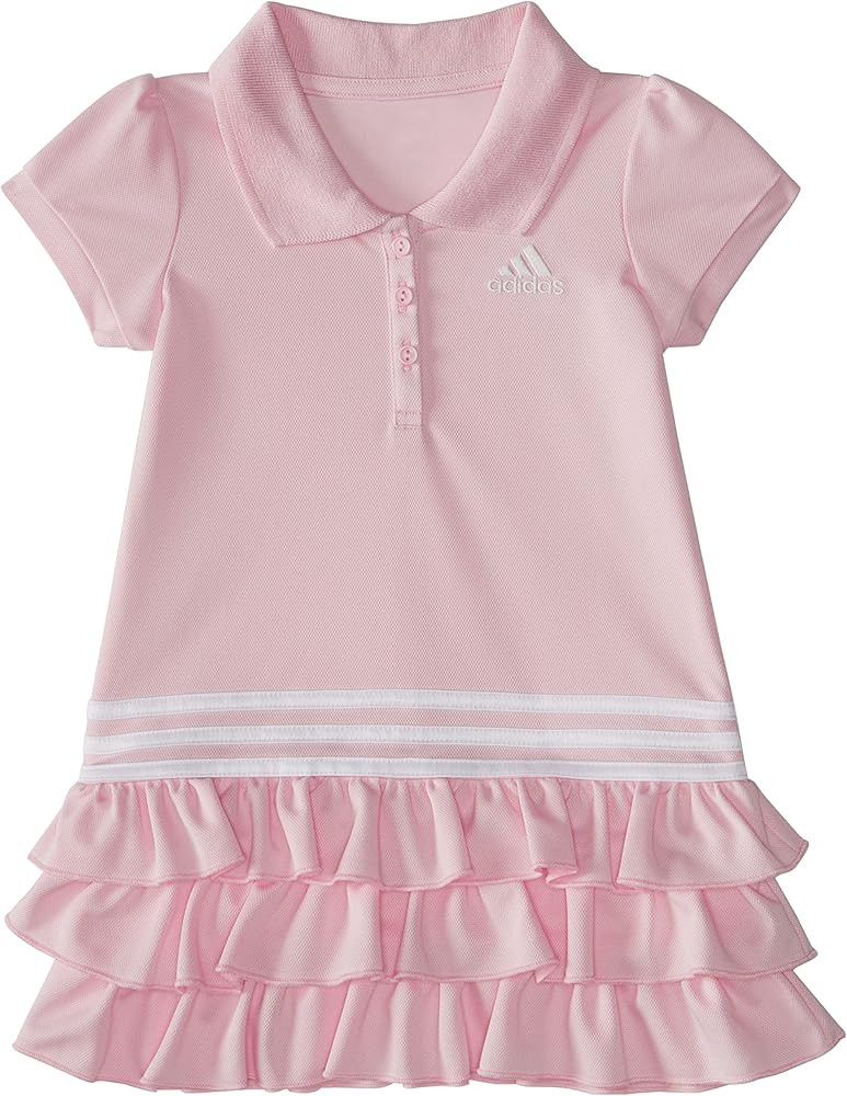 adidas Girls' Toddler Short Sleeve Active Polo Ruffle Dress | Amazon (US)