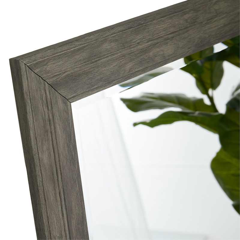 Distressed Grey Beveled Leaner Mirror, 29x63 | At Home