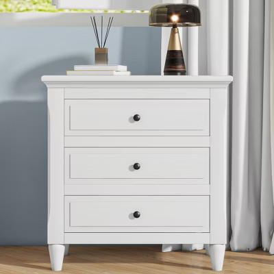 Minimalist Nightstand 3-Drawer Door Cabinet Solid Wood (WF319366AAK) | Target