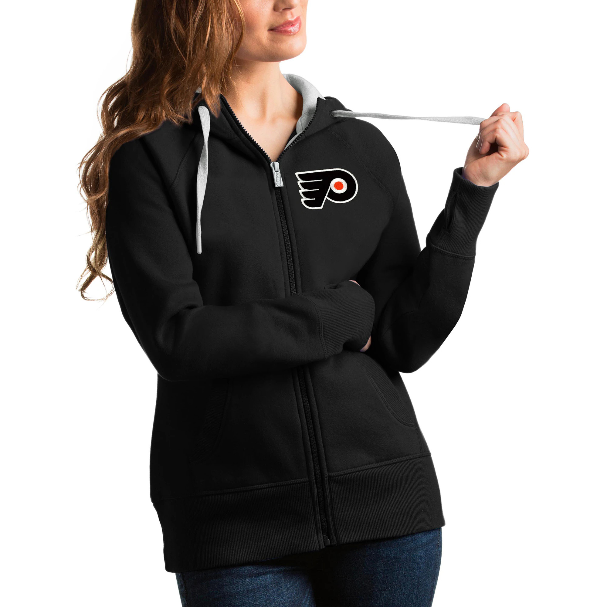 Philadelphia Flyers Antigua Women's Team Victory Full-Zip Hoodie - Black | Fanatics