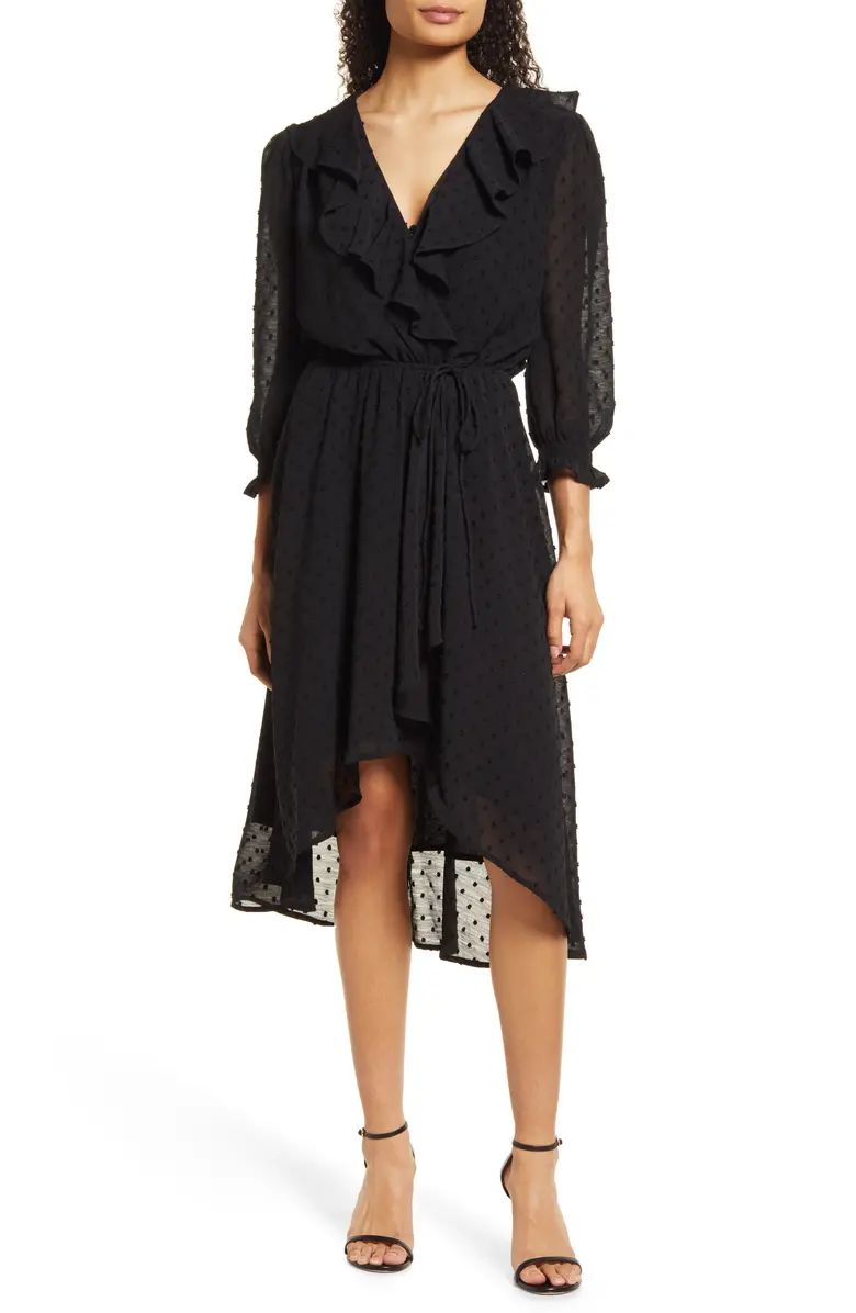 Swiss Dot Faux Wrap Dress | Nordstrom