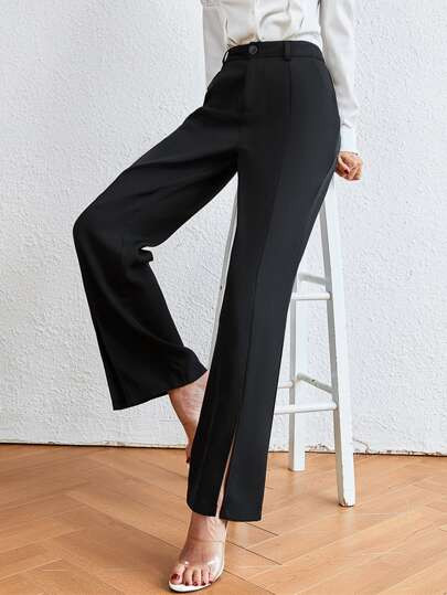 High Waist Slit Hem Tailored Pants
   SKU: sw2205114631111414      
          (2 Reviews)
       ... | SHEIN