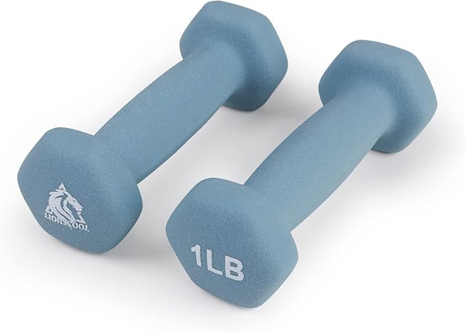 LIONSCOOL Set of 2 Neoprene Coated Dumbbell Hand Weights, Anti-Slip and Anti-Roll Hex Dumbbells i... | Amazon (US)