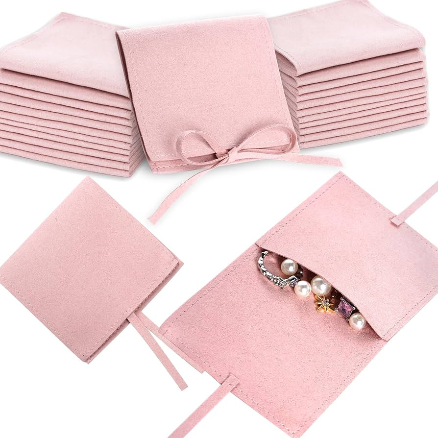 Amazon.com: Heliltd Jewelry Pouch 12pcs Jewelry Packaging Bag Microfiber Jewelry Bags 8 * 8cm Jew... | Amazon (US)